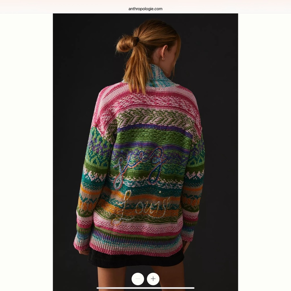 Anthropologie X Wendy Wurtzburger RARE Geez Louise cardigan sweater NWT
